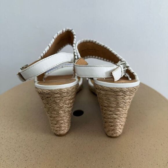 Jack Rogers Vanessa Blue and White Espadrille Wedge Open Toe Sandal - Picture 7 of 8